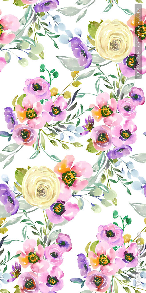 水彩花素材