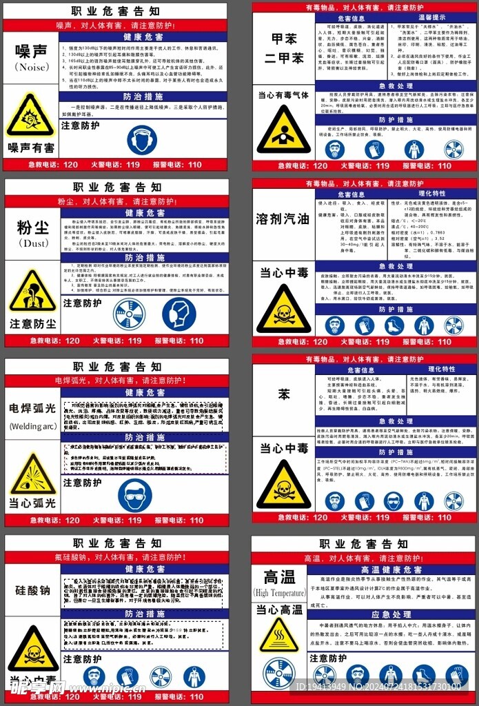 厂区内部职业危害告知牌