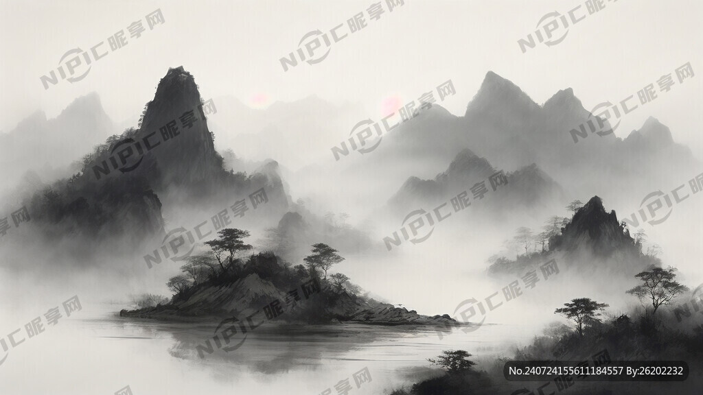 整体想中国水墨画一样 有远有近