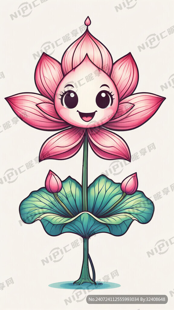 莲花 吉祥物 卡通形象 可爱