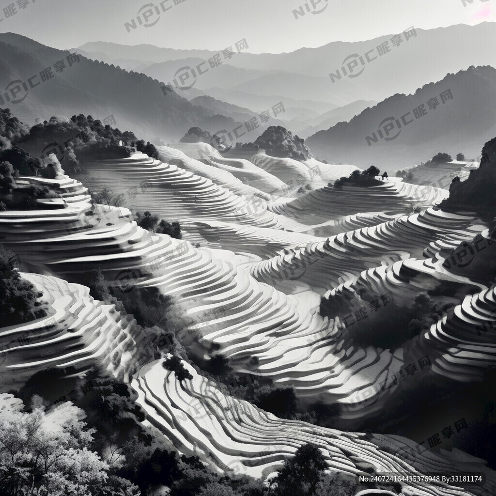 黑白相间 山峦叠嶂