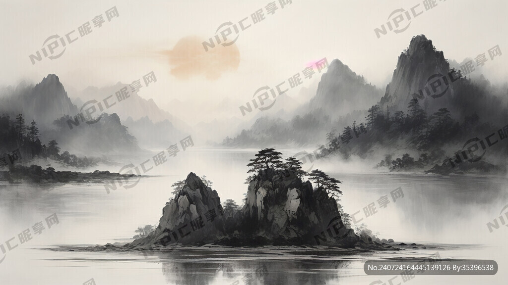 山水画 鸿运当头 写实油画超清
