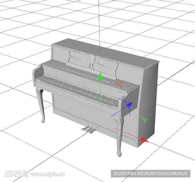 C4D模型 钢琴