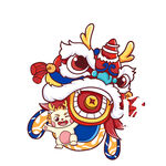 卡通中国狮子图案