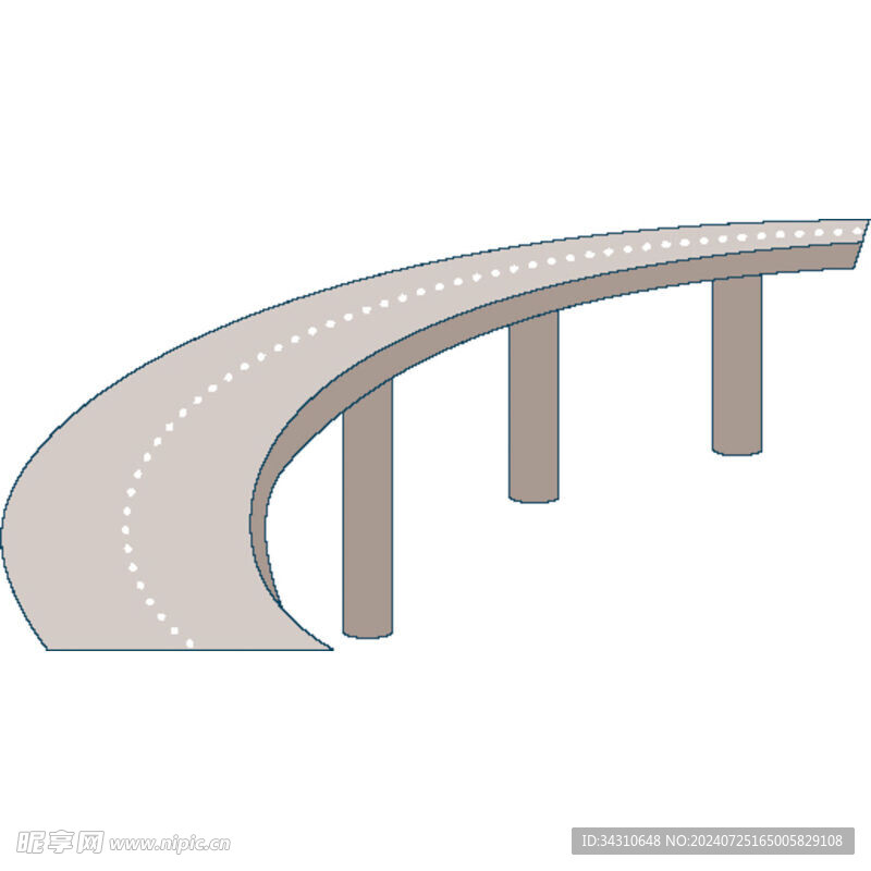 高架桥连绵不断的公路免扣