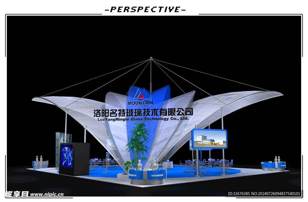 展览3D模型 四面开口 MAX