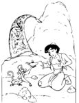 黑白卡通手绘       