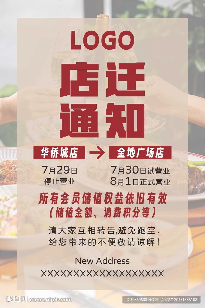  店迁通知海报