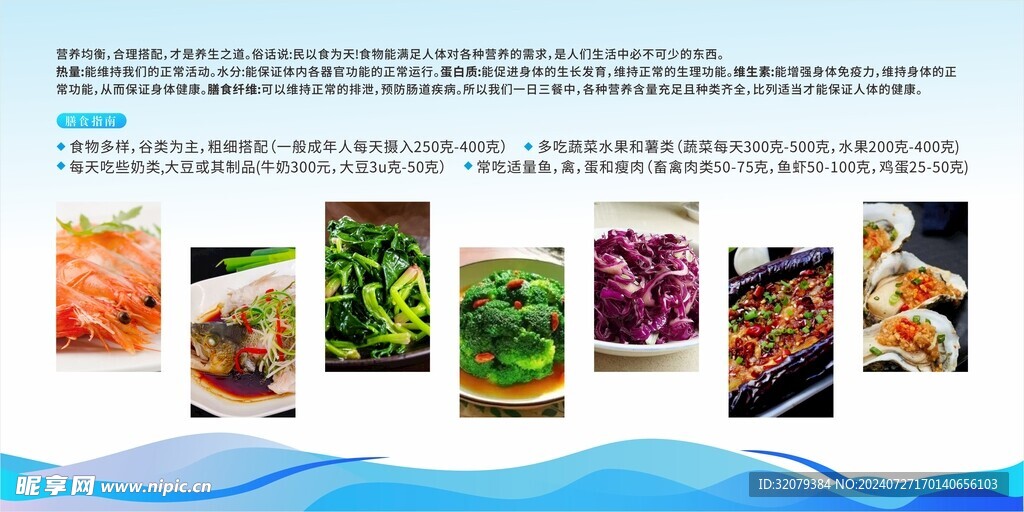 食物营养均衡概述展板