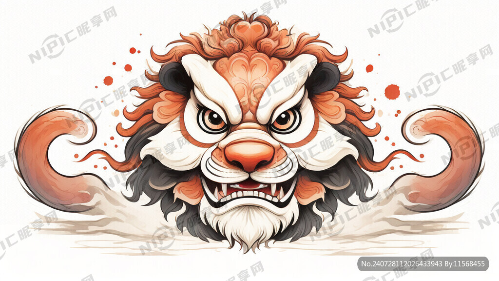 国潮 醒狮 卡通