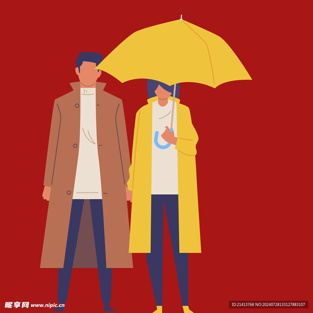 手绘情侣恋人