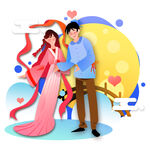 织女七夕情人节素材