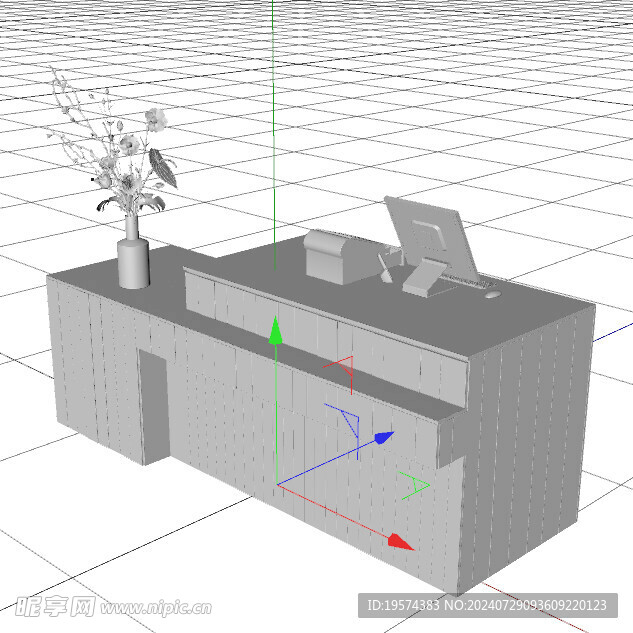 C4D模型 公司前台 