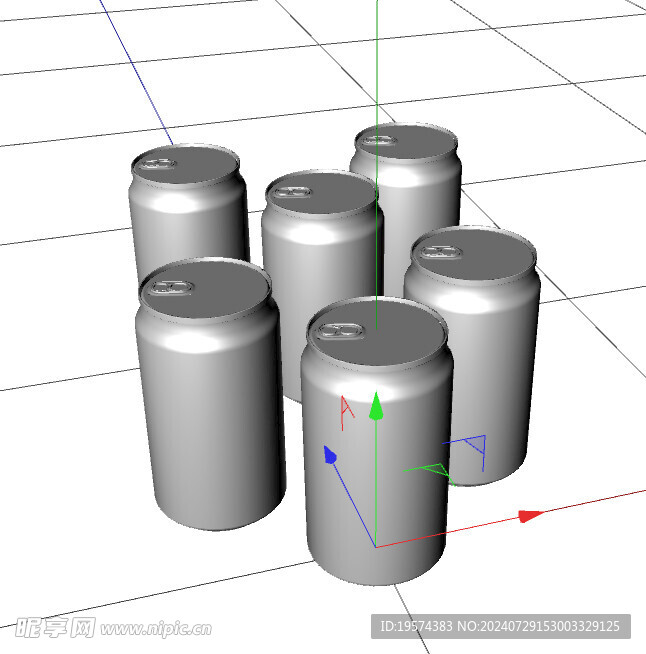 C4D模型 易拉罐  