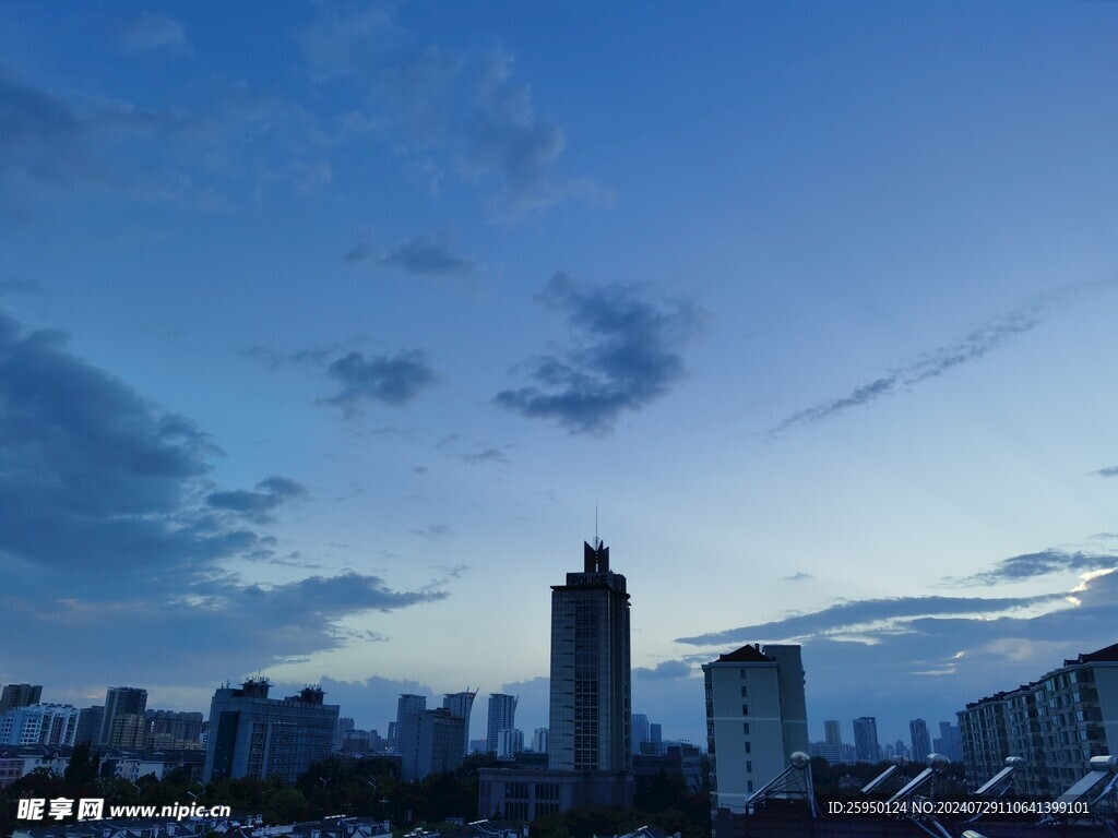 夏日天空城市鸟瞰