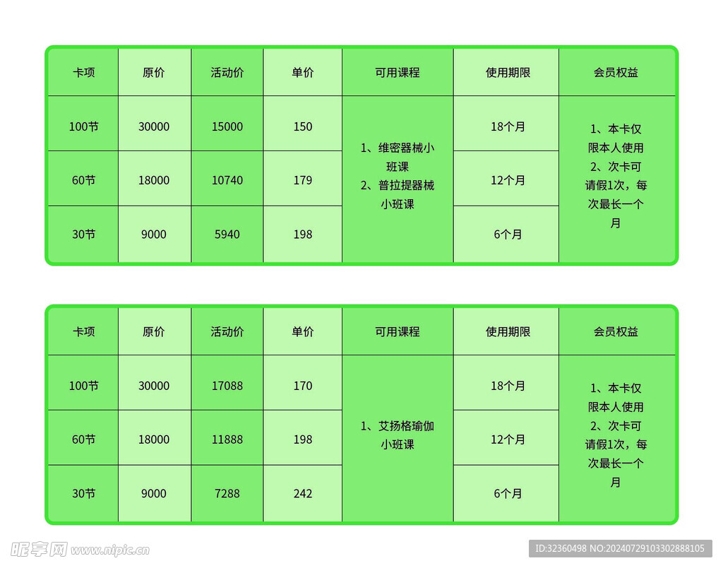 表格绿色