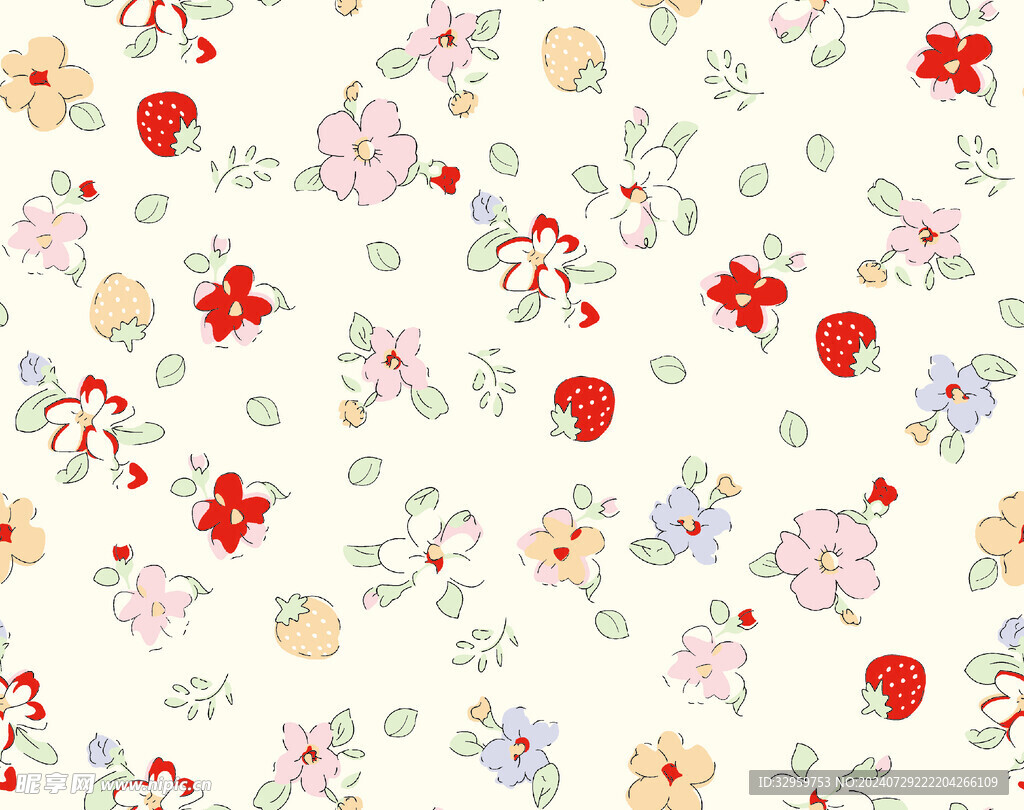 草莓碎花 