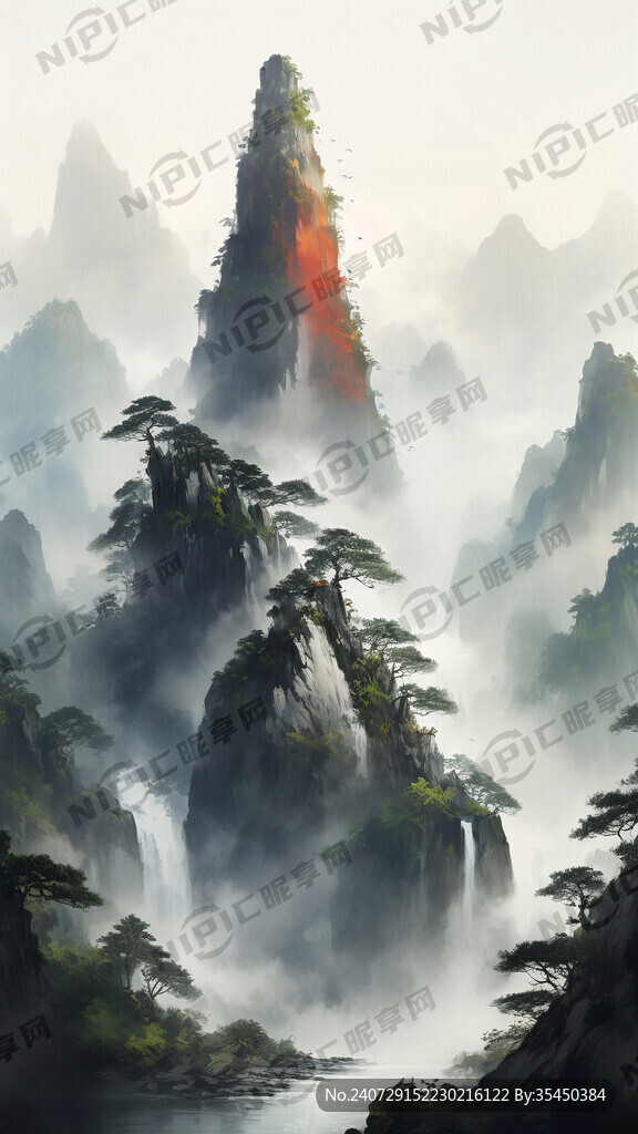 超大广角 构图层次丰富 迎客松