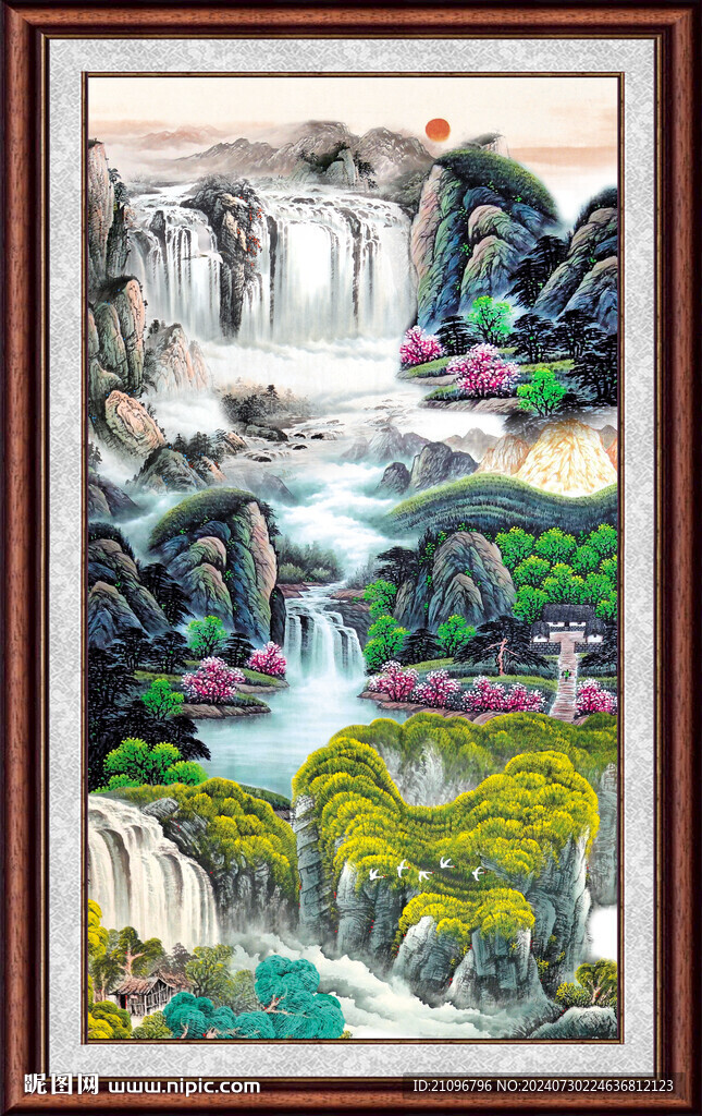 客厅山水壁画 