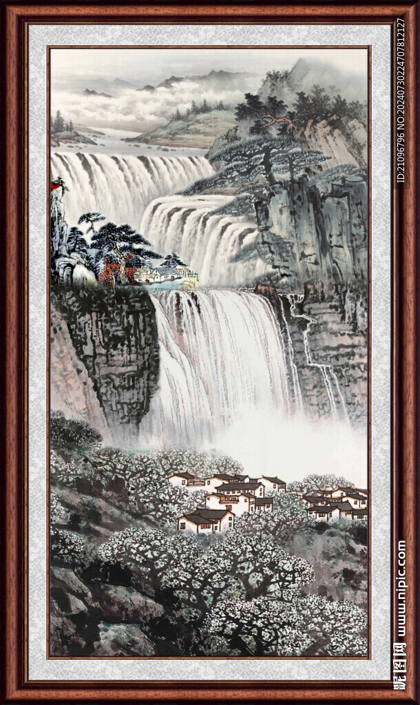 客厅山水壁画 