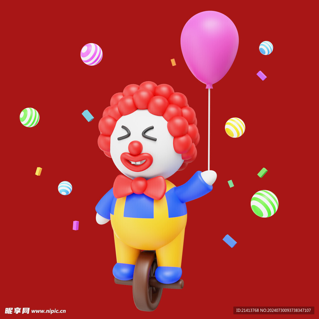 手绘卡通小丑 