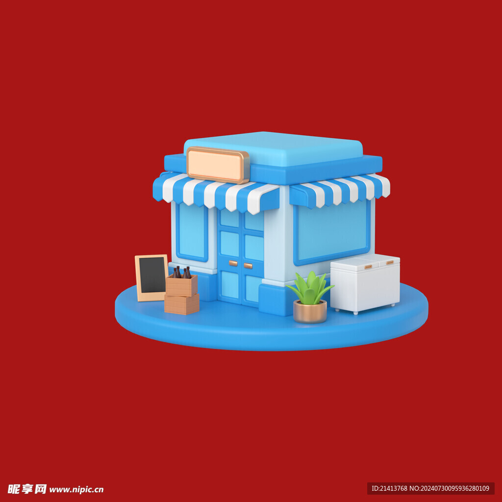手绘店铺商铺 