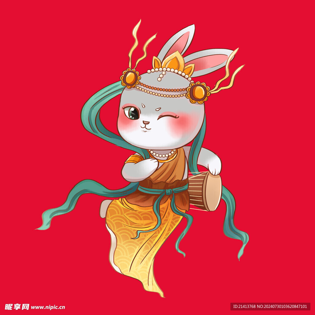 手绘卡通小兔