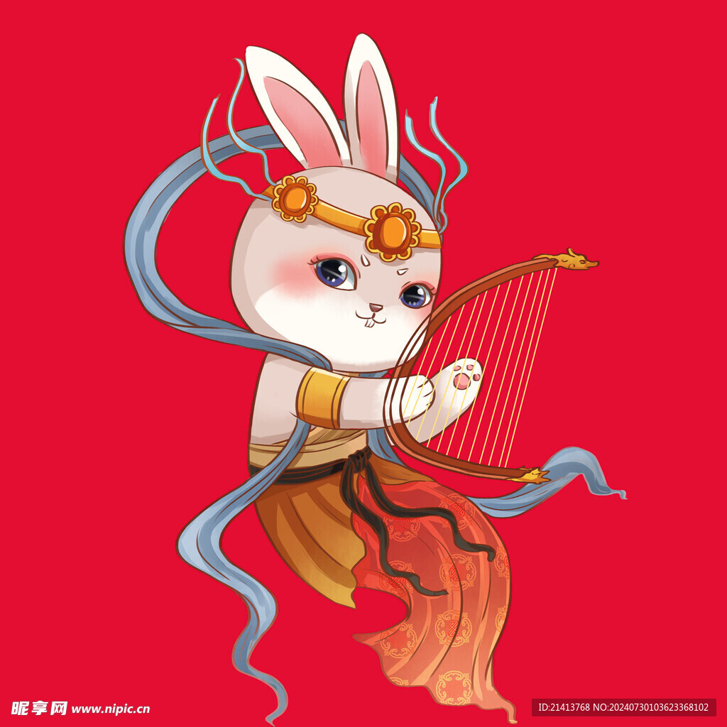 手绘卡通小兔
