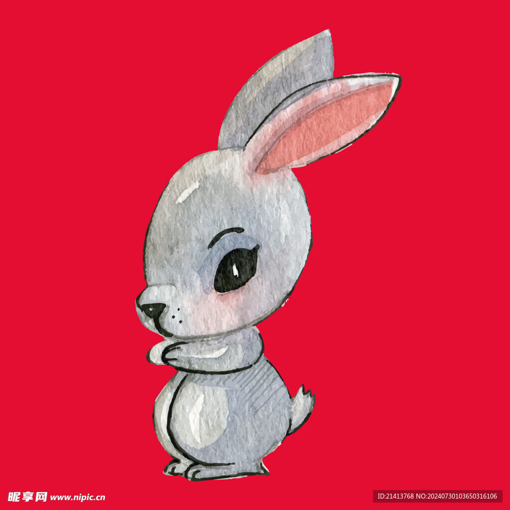 手绘卡通小兔