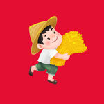 手绘卡通农民