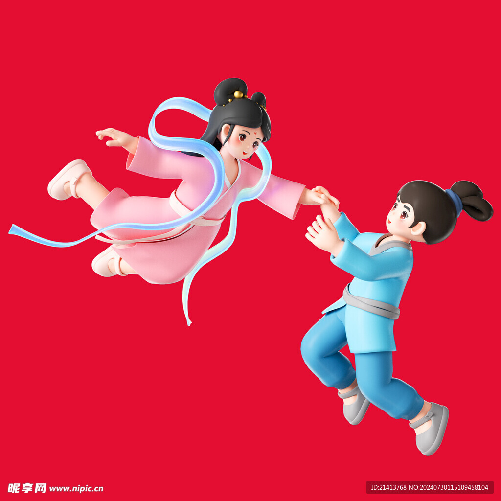 手绘牛郎织女 