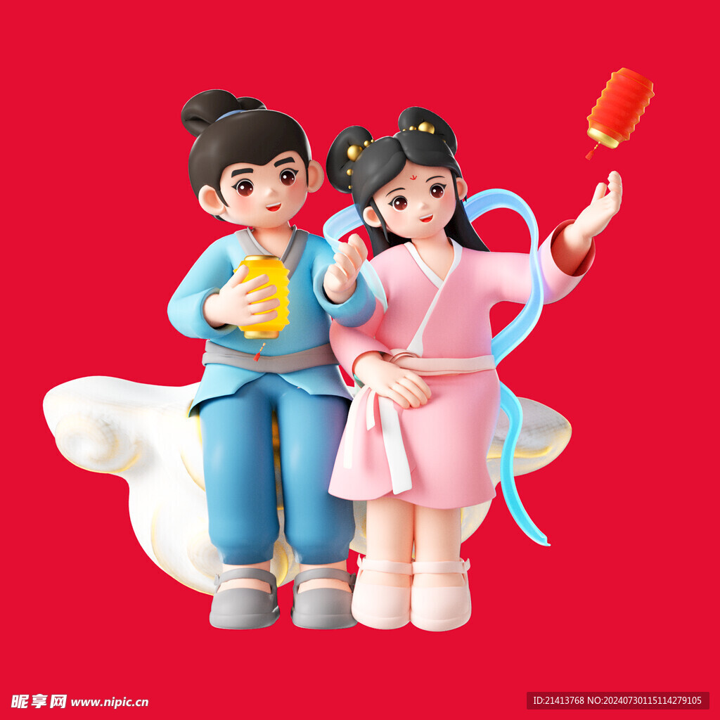 手绘牛郎织女 