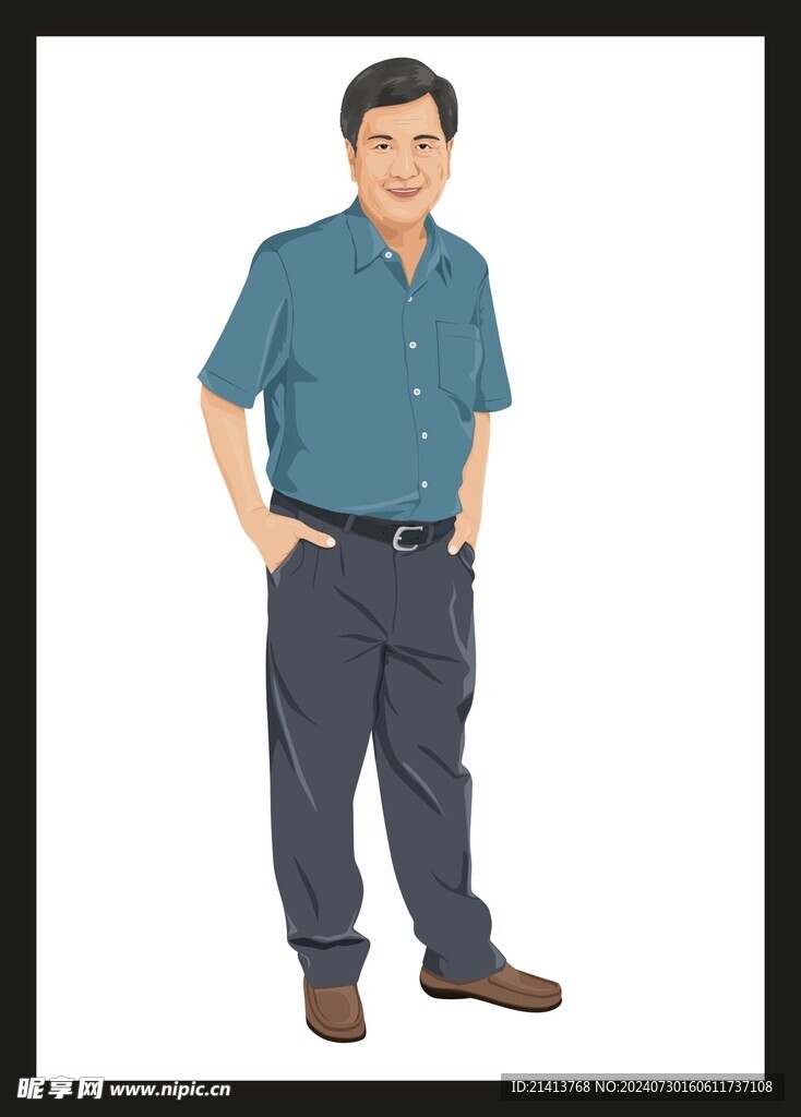 手绘男人男孩