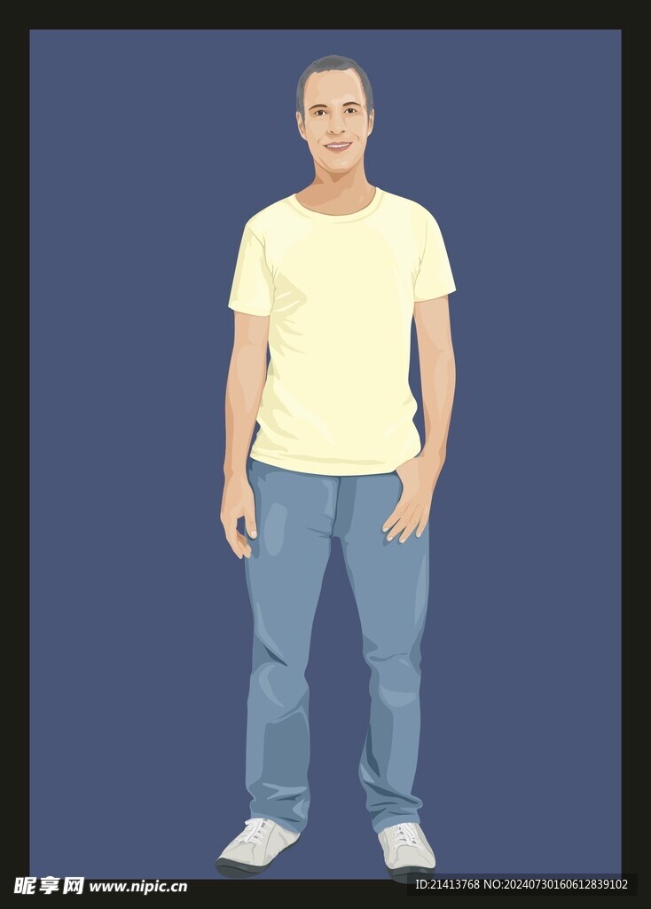 手绘男人男孩