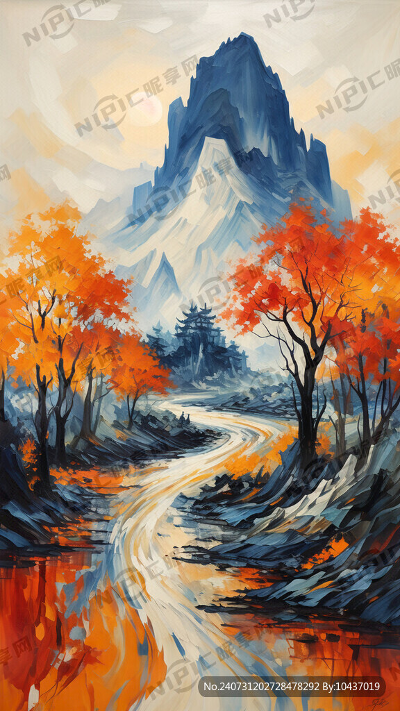 生姜  油画 竖式 抽象