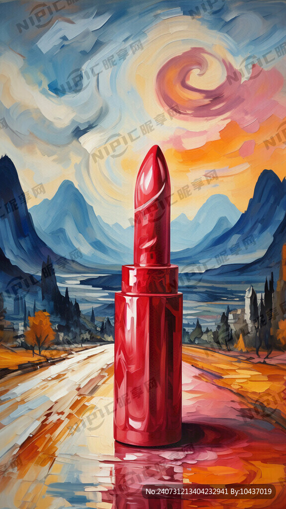 口红 油画 抽象