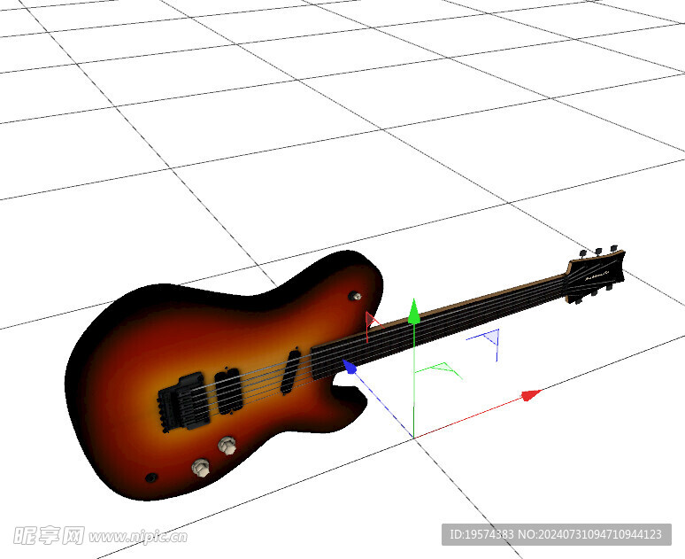C4D模型 吉他