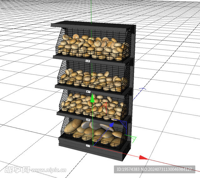 C4D模型 货架