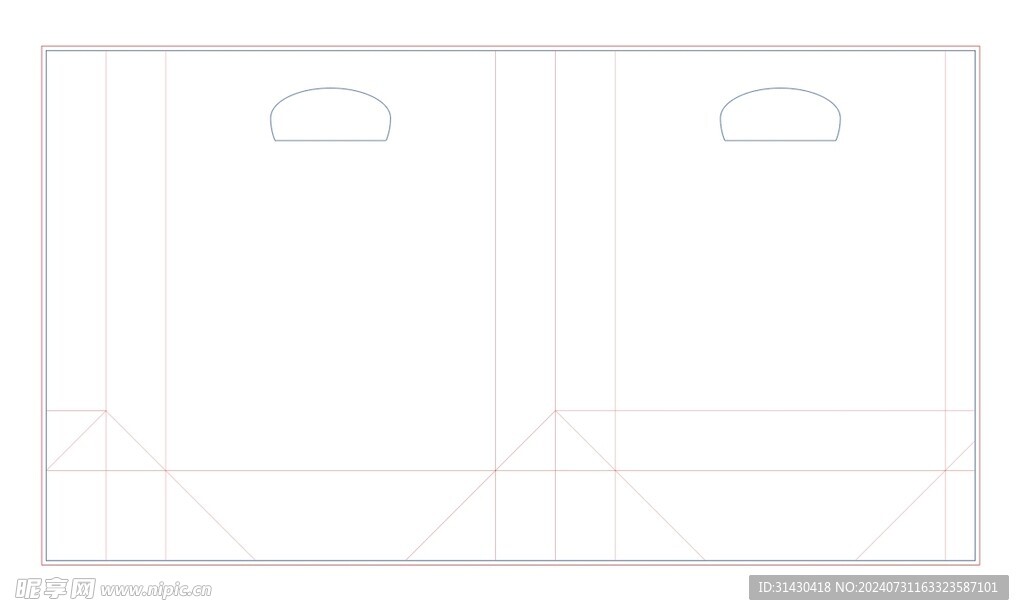 弧形孔手提袋设计