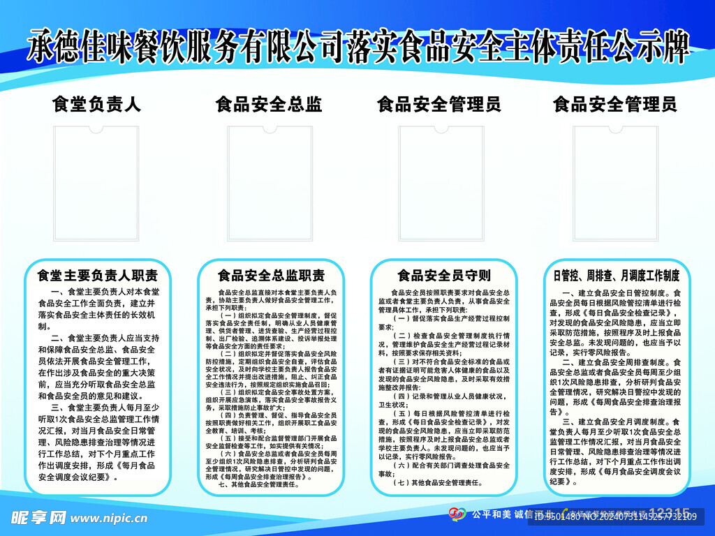 食堂公示牌