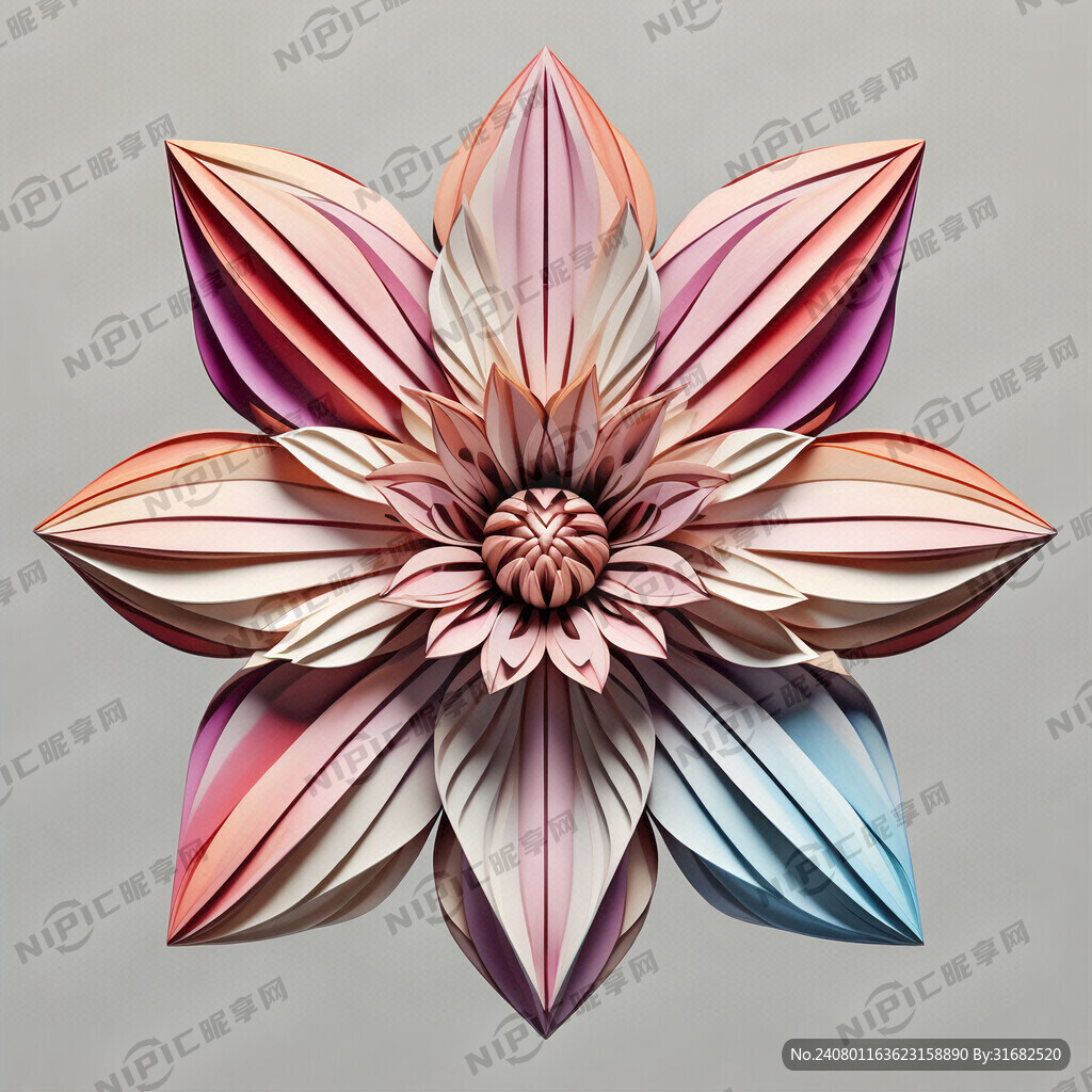 抽象 花朵 造型 粗线条 对称