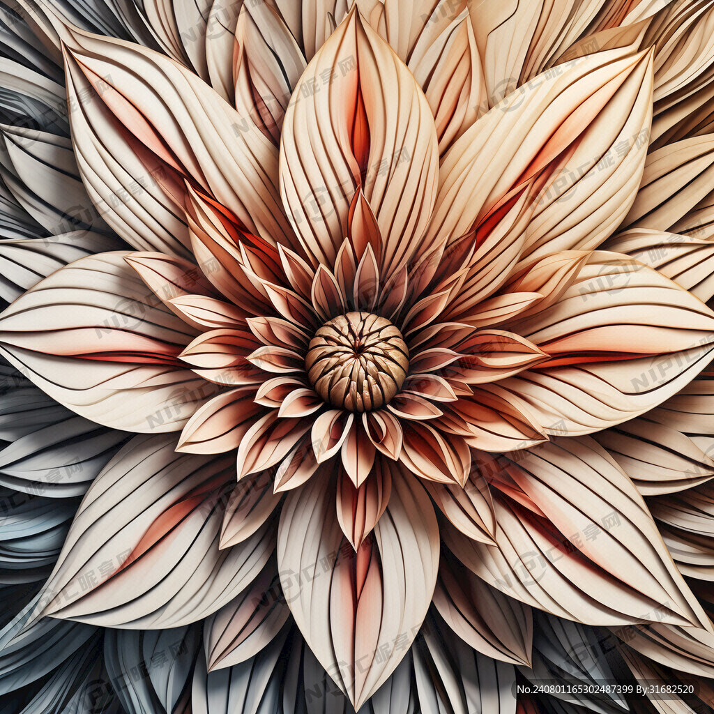 抽象 花朵 造型 粗线条 对称