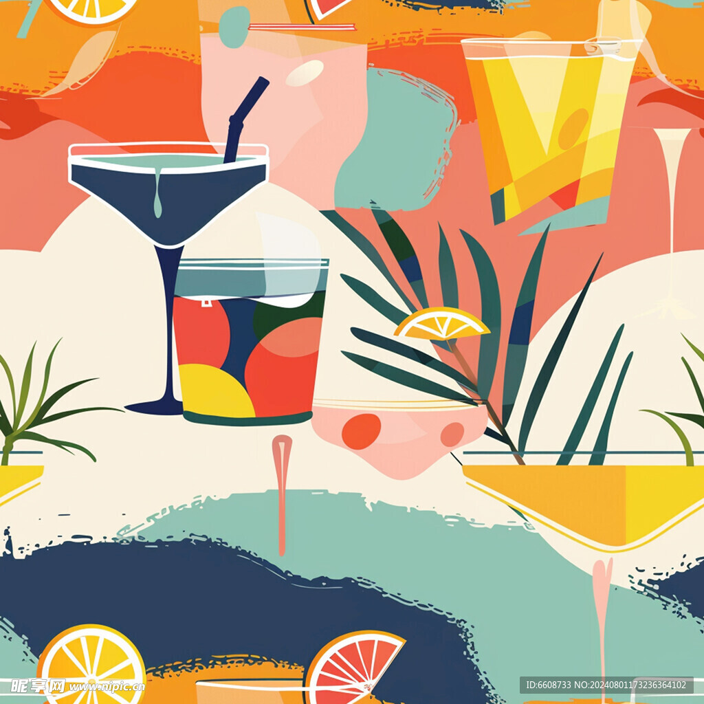 鸡尾酒果汁饮料调制酒素材