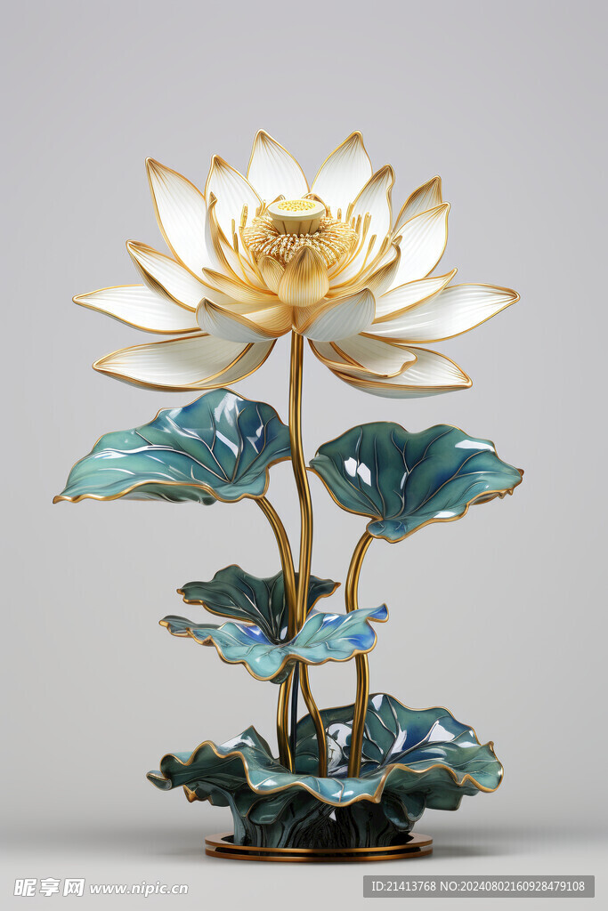 浮雕点翠莲花