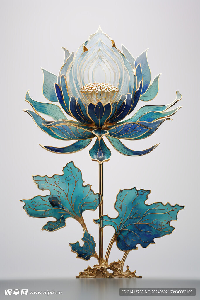 浮雕点翠莲花 