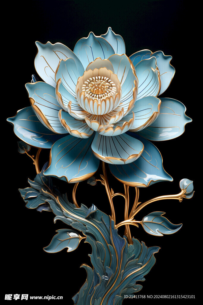 浮雕点翠莲花