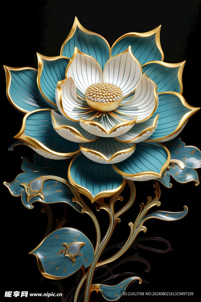 浮雕点翠莲花