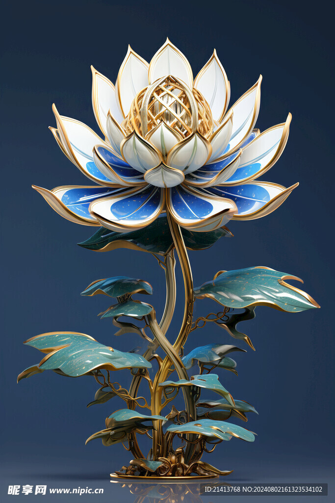 浮雕点翠莲花