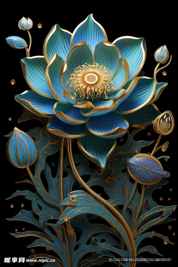 浮雕点翠莲花