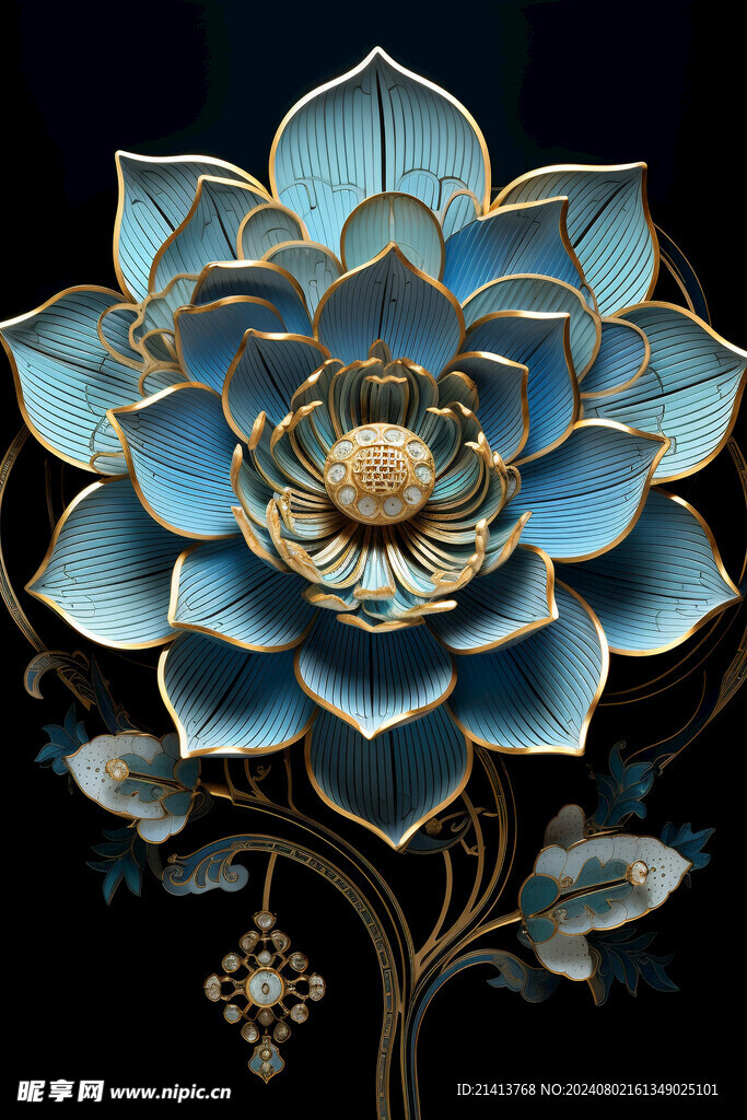 浮雕点翠莲花 